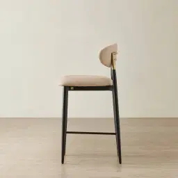 Amali Sand Beige Vegan Leather Counter Stool