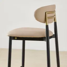 Amali Sand Beige Vegan Leather Counter Stool