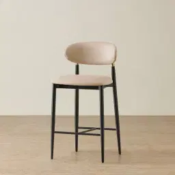 Amali Sand Beige Vegan Leather Counter Stool