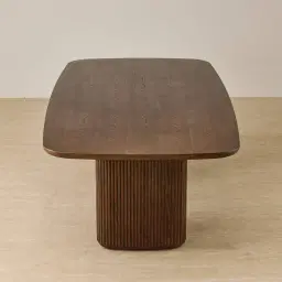 Terra Linea Amber Brown Ash Veneer Two- Triangular Leg Rectangular Dining Table - 240cm x 120cm