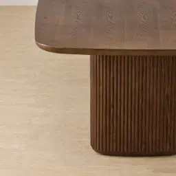 Terra Linea Amber Brown Ash Veneer Two- Triangular Leg Rectangular Dining Table - 240cm x 120cm