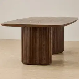 Terra Linea Amber Brown Ash Veneer Two- Triangular Leg Rectangular Dining Table - 240cm x 120cm