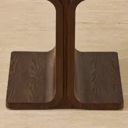 Atelier Amber Brown Ash Veneer Side Table with Taj Mahal Sintered Stone Top