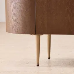 Napa II Caramel Oak 4-Door Sideboard - Antique Brass Frame
