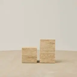 Marni Beige Travertine Bookend 14cm