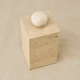 Peta Beige Travertine Box 17.5cm
