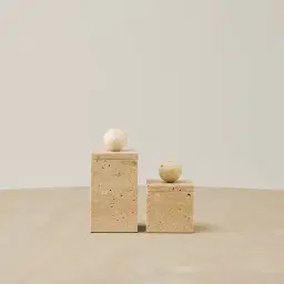 Peta Beige Travertine Box 12cm