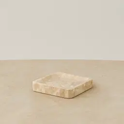 Voni Beige Travertine Square Tray