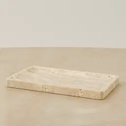 Voni Beige Travertine Rectangular Tray
