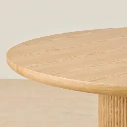 Terra Linea Light Ash Veneer Round Dining Table - Single Leg 150cm