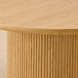 Terra Linea Light Ash Veneer Round Dining Table - Single Leg 150cm