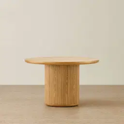 Terra Linea Light Ash Veneer Round Dining Table - Single Leg 120cm
