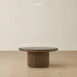 Terra Linea Amber Brown Ash Veneer High Round Coffee Table - 90cm