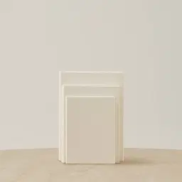 White Canvas Book Storage Box - Set of 3