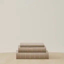 Taupe Canvas Book Storage Box - Set of 3