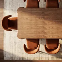 Ophelia II Smoky Walnut Veneer Curved Dining Table