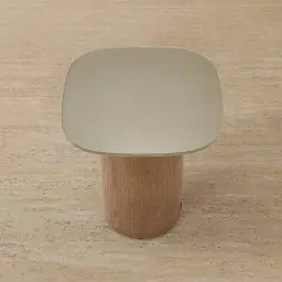 Felina Brown Oak Veneer Side Table with Champagne Gold Glass Top