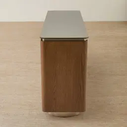 Felina Brown Oak Veneer Dresser with Champagne Gold Glass Top