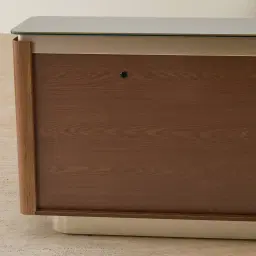 Felina Brown Oak Veneer Dresser with Champagne Gold Glass Top