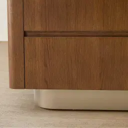 Felina Brown Oak Veneer Dresser with Champagne Gold Glass Top