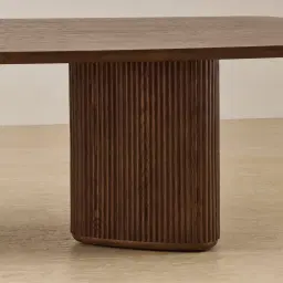 Terra Linea Amber Brown Ash Two-Triangular Leg Dining Table - 270cm x 120cm