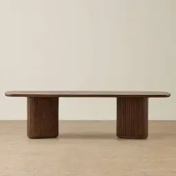 Terra Linea Amber Brown Ash Two-Triangular Leg Dining Table - 270cm x 120cm