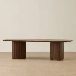 Terra Linea Amber Brown Ash Two-Triangular Leg Dining Table - 270cm x 120cm