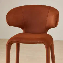 Debra Copper Brown Velveteen Fabric Counter Stool