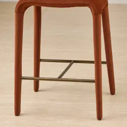 Debra Copper Brown Velveteen Fabric Counter Stool