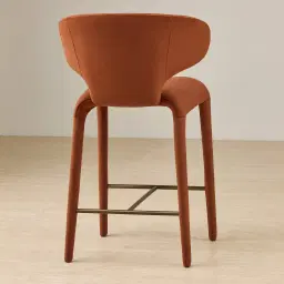 Debra Copper Brown Velveteen Fabric Counter Stool