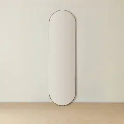 Kade Brushed Gold Oval Aluminium Mirror 180x50cm