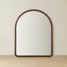 Liran Dark Ash Arched Wooden Mirror 140x110cm