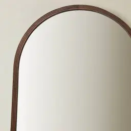 Liran Dark Ash Arched Wooden Mirror 140x110cm