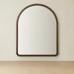 Liran Dark Ash Arched Wooden Mirror 140x110cm