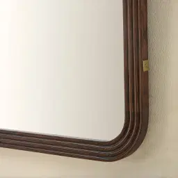 Liran Dark Ash Arched Wooden Mirror 140x110cm