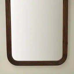 Liran Dark Ash Arched Wooden Mirror 180x50cm