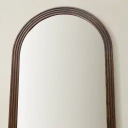 Liran Dark Ash Arched Wooden Mirror 180x50cm