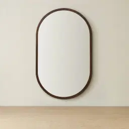 Liran Dark Ash Oval Wooden Mirror 180x110cm
