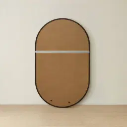 Liran Dark Ash Oval Wooden Mirror 180x110cm
