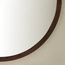 Liran Dark Ash Oval Wooden Mirror 180x110cm