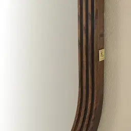 Liran Dark Ash Oval Wooden Mirror 180x50cm