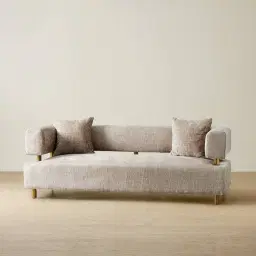 Malta II 2-Seater Beige Latte Chenille Fabric Sofa