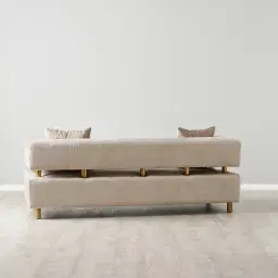 Malta II 2-Seater Beige Latte Chenille Fabric Sofa