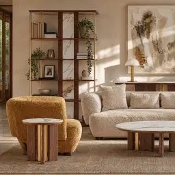 Sir Lionell II Gliding White Sintered Stone Console Table - Walnut Brown Wooden Legs