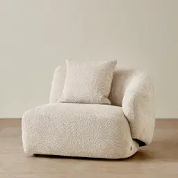 Willow II Mid Beige Woven Fabric Modular Right Arm Seat