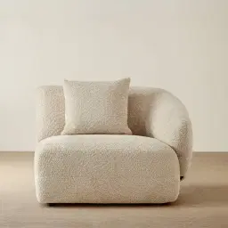 Willow II Mid Beige Woven Fabric Modular Right Arm Seat