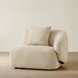 Willow II Mid Beige Woven Fabric Modular Right Arm Seat