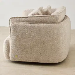Marcela II Mid Beige Woven Fabric Swivel Occasional Chair