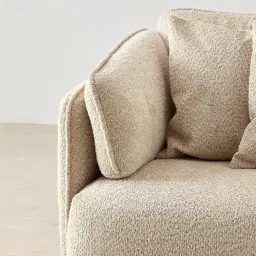 Marcela II Mid Beige Woven Fabric Swivel Occasional Chair