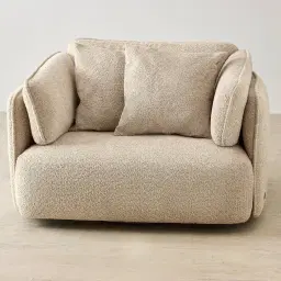 Marcela II Mid Beige Woven Fabric Swivel Occasional Chair